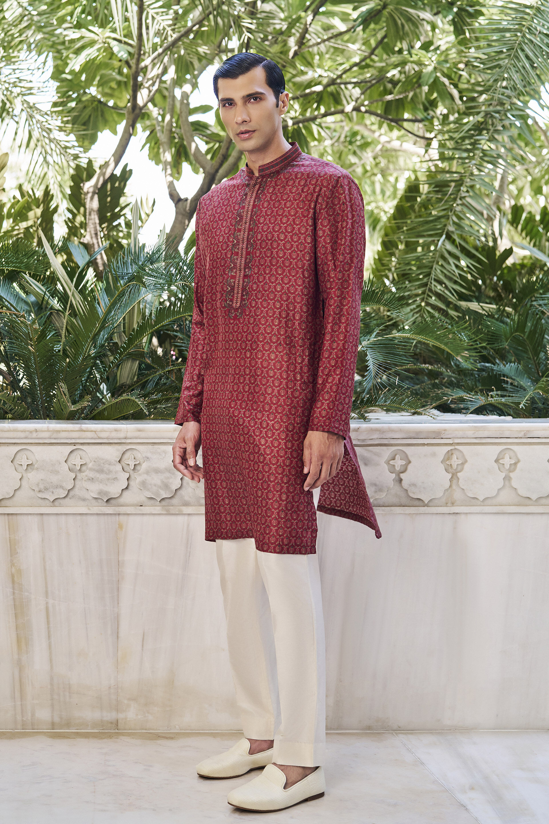 Tavish Red Kurta, Red, image 1